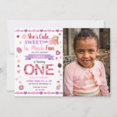 Invitation Sweet One Purple 1er Anniversaire Saint-Valentin P (Devant)