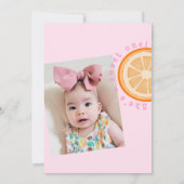 Invitation Sweet One Rose Fruit Premier Anniversaire Photo (Dos)