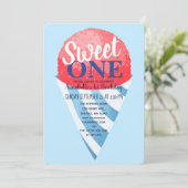 Invitation Sweet One Snow Cone Enfants Premier anniversaire (Debout devant)