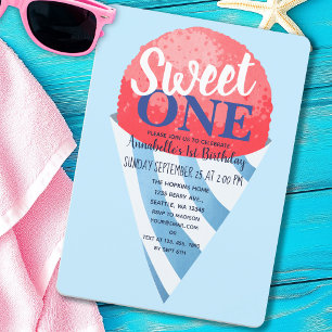 Invitation Sweet One Snow Cone Enfants Premier anniversaire