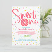 Invitation Sweet One Sprinkles fête d'anniversaire (Debout devant)