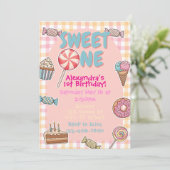 Invitation Sweet One, Sweet Treats 1st birthday (Debout devant)