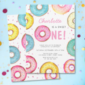 Invitation Sweet One Watercolor mignonne Donuts 1er anniversa