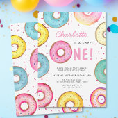 Invitation Sweet One Watercolor mignonne Donuts 1er anniversa