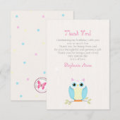 Invitation Sweet Owl Anniversaire (Devant / Derrière)