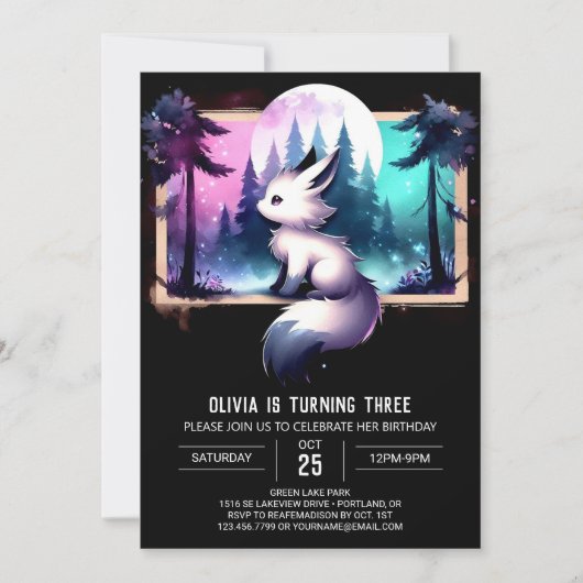 Invitation Sweet Pastel Wolf Anniversaire (Devant)