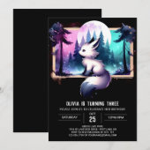 Invitation Sweet Pastel Wolf Anniversaire (Devant / Derrière)