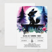 Invitation Sweet Pastel Wolf Anniversaire (Devant / Derrière)