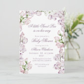 Invitation Sweet Pea flower arch Baby brunch elegant lavender (Debout devant)