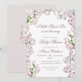 Invitation Sweet Pea flower arch Baby brunch elegant lavender (Devant / Derrière)