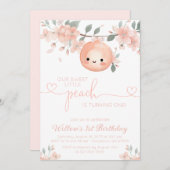Invitation Sweet Peach 1er anniversaire (Devant / Derrière)