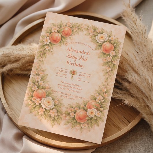 Invitation Sweet Peach 1st Birthday