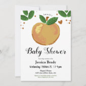 Invitation Sweet Peach avec Baby shower de coeur (Devant)