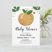 Invitation Sweet Peach avec Baby shower de coeur (Debout devant)