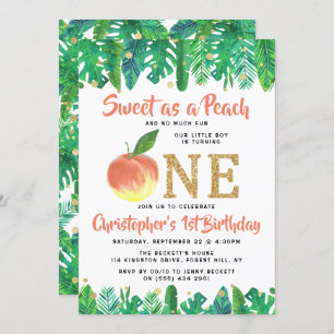Invitation Sweet Peach Boys 1er anniversaire