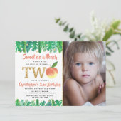 Invitation Sweet Peach Boys 2nd Birthday Photo (Debout devant)