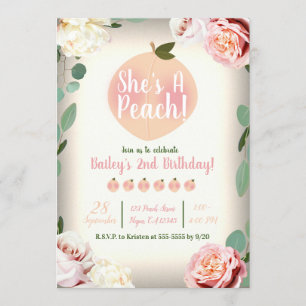Invitation SWEET PEACH Charme Sud Floral Anniversaire