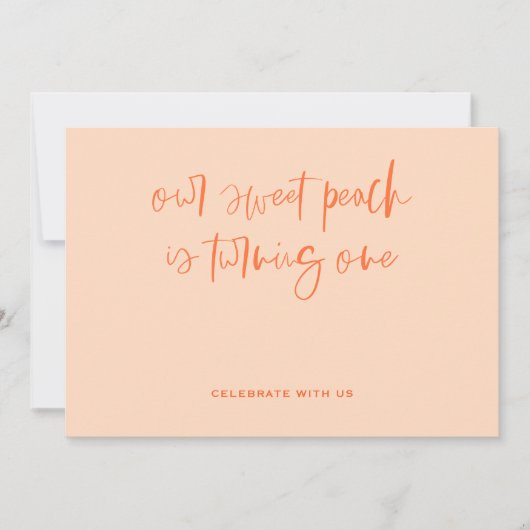 Invitation Sweet Peach Minimalist Girl Premier anniversaire (Devant)