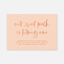 Sweet Peach Minimalist Girl Premier anniversaire