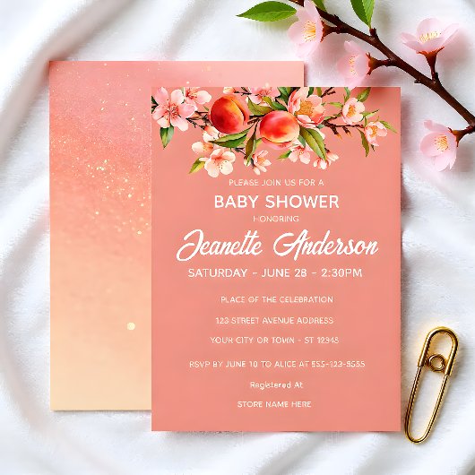 Invitation Sweet Peach Orchard Baby Shower