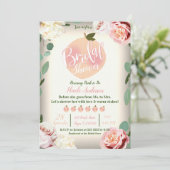 Invitation SWEET PEACH Southern Charm Floral Fête des mariées (Debout devant)