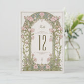 Invitation Sweet Peas Wedding Table Number Card (Debout devant)