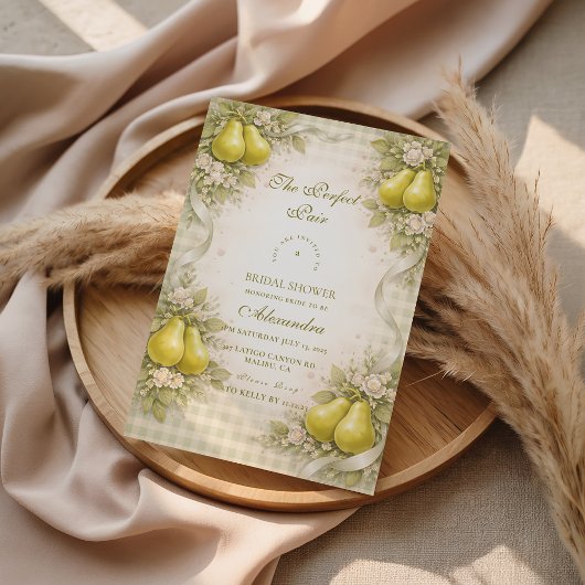 Invitation Sweet Perfect Pair Pear Bridal Shower