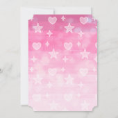 Invitation Sweet petit bébé rose étoiles et lunes filles Invi (Dos)