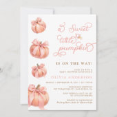 Invitation Sweet Petit Citrouille Baby shower de fille de gar (Devant)