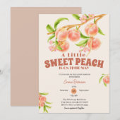 Invitation Sweet Petit Pêche Baby shower fille sur mesure (Devant / Derrière)