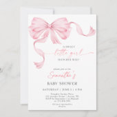 Invitation Sweet Petite fille Bow Coquette Baby shower fronta (Devant)