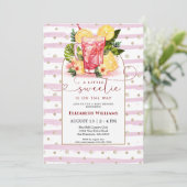 Invitation Sweet Pink Lemonade Baby Shower (Debout devant)