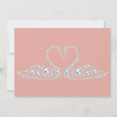INVITATION SWEET PINK PEACH SWAN ELEGANT MARIAGE (Dos)