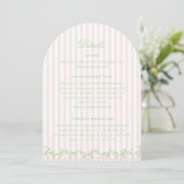 Invitation Sweet Pink Stripe Wedding Details Enclosure Card (Debout devant)