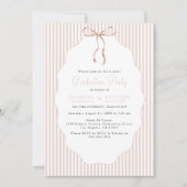Invitation Sweet Pinstriped Beige Bow Joint Graduation (Devant)