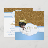 Invitation Sweet Prince Baby shower ethnique (Devant / Derrière)
