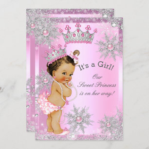 Invitation Sweet Princess Baby shower Wonderland rose