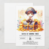 Invitation Sweet Printable Pirate anniversaire (Devant / Derrière)
