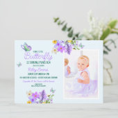 Invitation Sweet Purple Butterfly Fête d'anniversaire de la f (Debout devant)