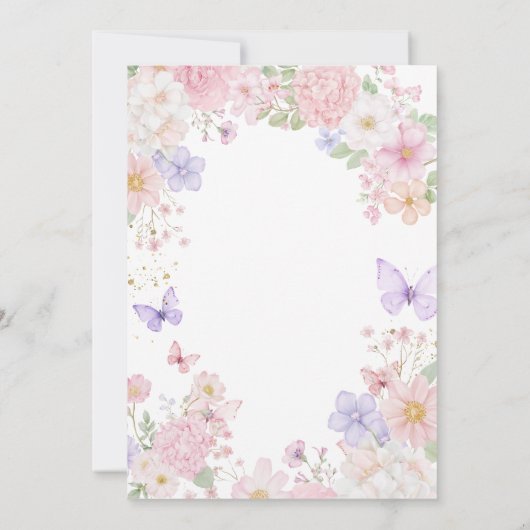 Invitation Sweet Purple Pink Our Little Butterfly Birthday (Dos)