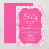 Invitation Sweet Rose Flora Femme 60e fête d'anniversaire (Devant / Derrière)