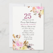 Invitation Sweet Rose Floral Script 25e anniversaire Invitati (Devant)