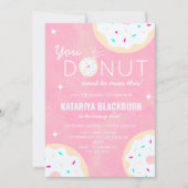Invitation Sweet Rose Girl Anniversaire - Donut Miss Cette Fê (Devant)