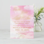 Invitation Sweet Rose & Or Twinkle Baby shower Little Star (Debout devant)