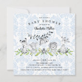 Invitation Sweet Safari Animaux Baby shower garçons (Devant)