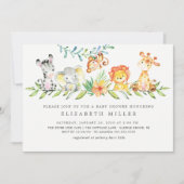 Invitation Sweet Safari Animaux Baby shower neutre (Devant)