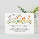 Invitation Sweet Safari Animaux Baby shower neutre (Debout devant)