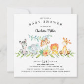 Invitation Sweet Safari Animaux Sexe Baby shower Neutre Dans (Devant)