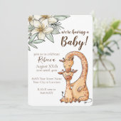 Invitation Sweet Safari bébé et maman Giraffe (Debout devant)