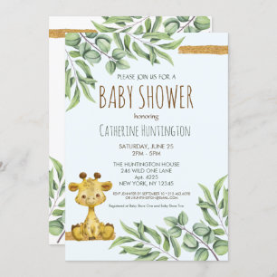 Invitation Sweet Safari Jungle Giraffe Baby shower